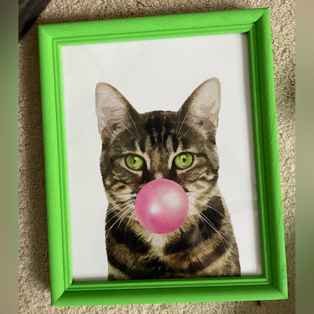 Bubblegum Cat Print